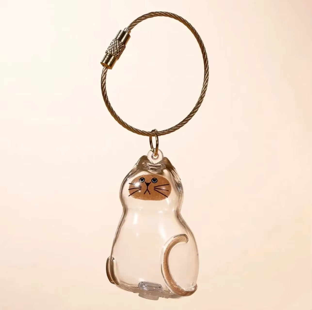 YOMI™ Clear Pet Hair Keepsake Pendant – Aesthetic Fur Storage Keychain for Bags & Keys – Personalized Gift for Cat Parents