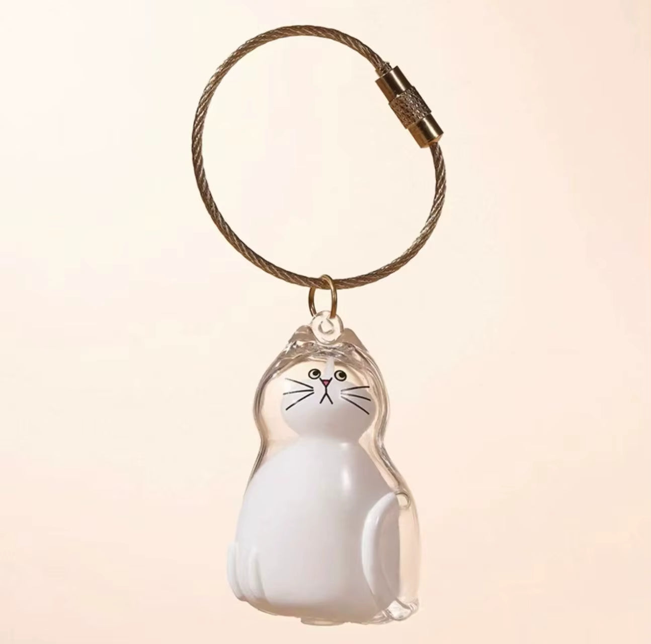 YOMI™ Clear Pet Hair Keepsake Pendant – Aesthetic Fur Storage Keychain for Bags & Keys – Personalized Gift for Cat Parents