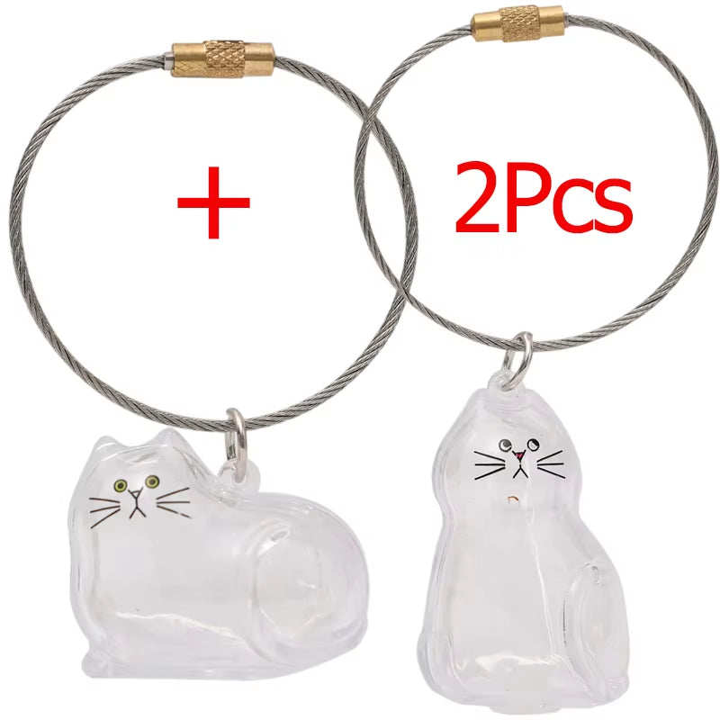 YOMI™ Clear Pet Hair Keepsake Pendant – Aesthetic Fur Storage Keychain for Bags & Keys – Personalized Gift for Cat Parents