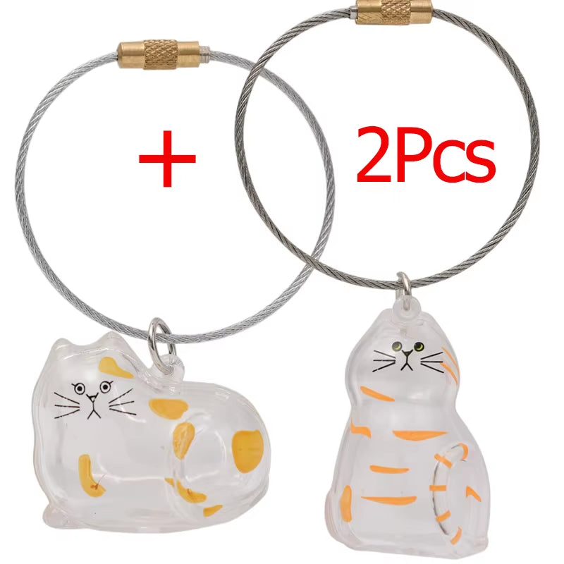 YOMI™ Clear Pet Hair Keepsake Pendant – Aesthetic Fur Storage Keychain for Bags & Keys – Personalized Gift for Cat Parents